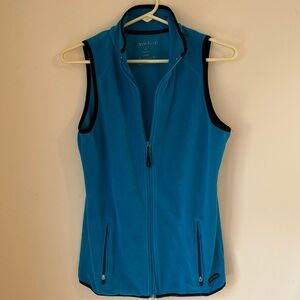 Calvin Klein Teal Zip-Up Fleece Vest S Stretch